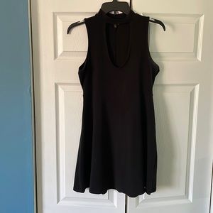 Black Express Collar Mini Dress - Medium